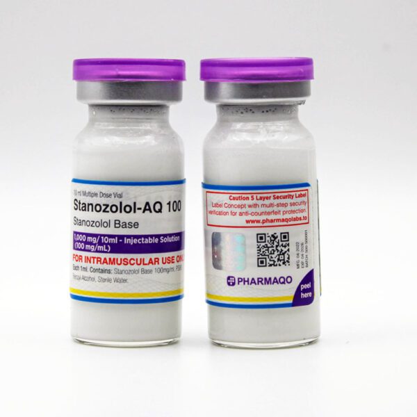 Stanozolol - AQ 100 with security label. Visit pharmaqo.to