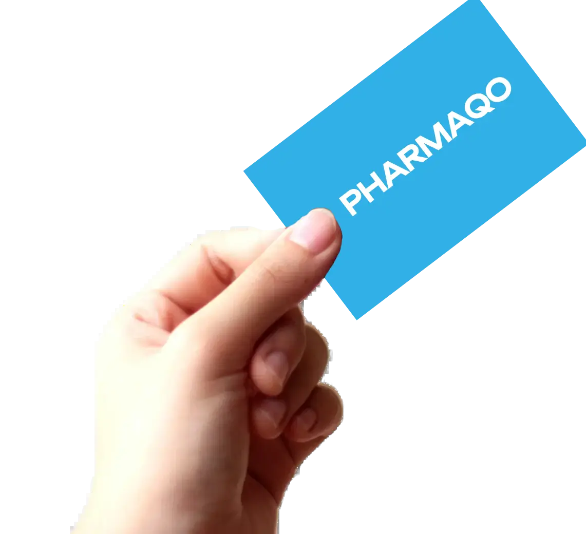 Pharmaqo on bule card